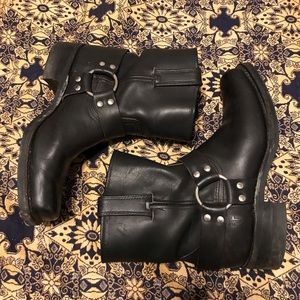 Frye Harness 8r Black Motorcycle Boots